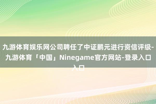 九游体育娱乐网公司聘任了中证鹏元进行资信评级-九游体育「中国」Ninegame官方网站-登录入口